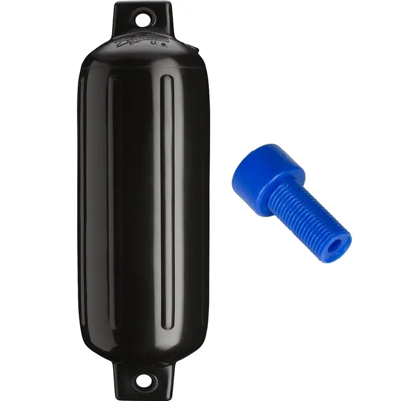Polyform G-4 Twin Eye Fender 6.5" X 22" - Black W/Adapter [G-4 Black W/Air Adapter] 1