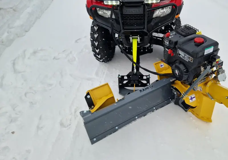 Rammy Thrower Plow Atv (Plow + Snow Thrower Combo) | Working Width 46" | Snow Throwing Distance 49' | Tank Volume 3.0L | Horsepower 9.5 Hp | For Atvs 3