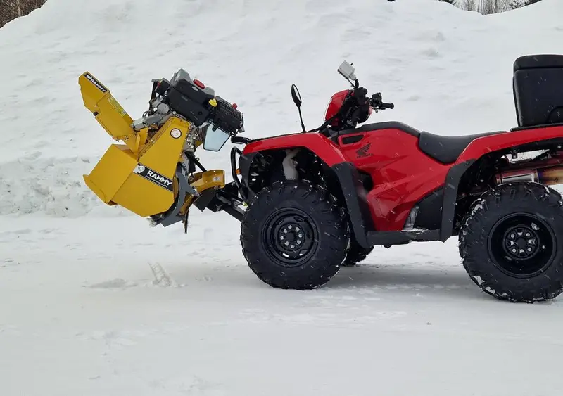 Rammy Thrower Plow Atv (Plow + Snow Thrower Combo) | Working Width 46" | Snow Throwing Distance 49' | Tank Volume 3.0L | Horsepower 9.5 Hp | For Atvs 4