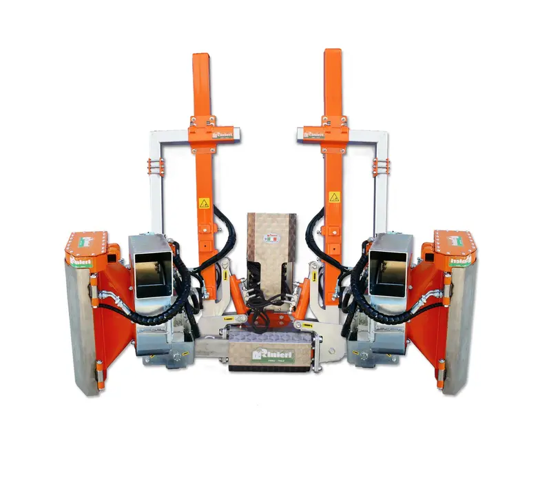 Rinieri Double Barrel Leaf Remover Drf On Vision 2 Frame With Joystick 7+1 | 59" - 94" Roller Height For Tractor 1