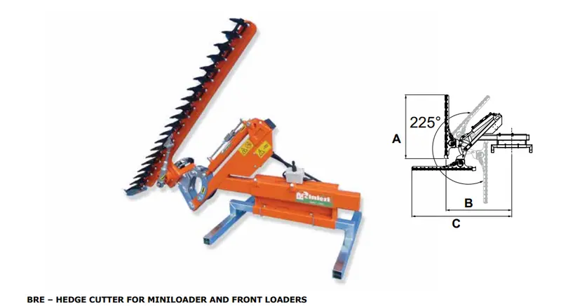 Rinieri Hedge Trimmer Bre 120-150-200 | 47"-59"-79" Cutting Bar | Bush Cutter Machine For Loader 6
