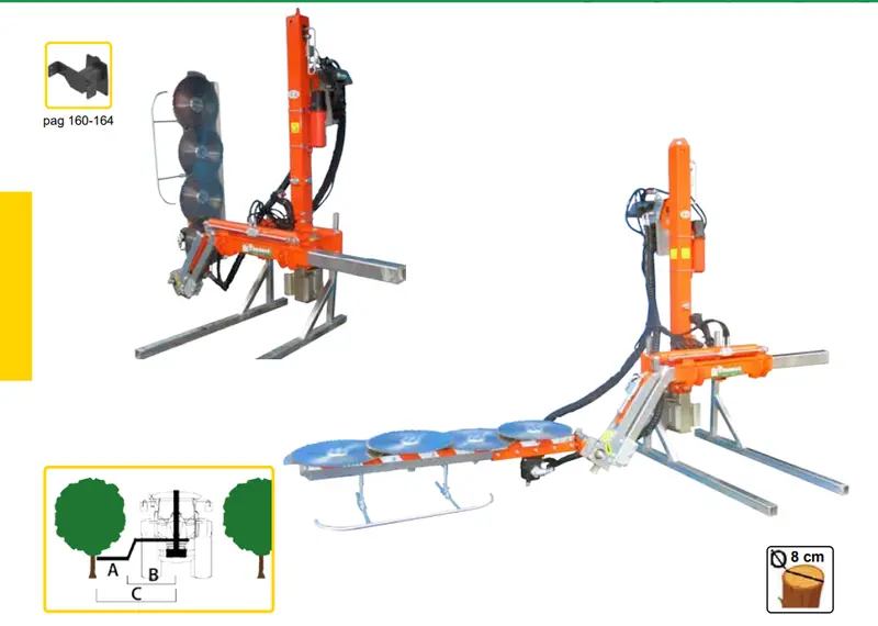 Rinieri Orchard Pruning Machine Crb-X 1 For Skirting | 3-4 Discs | 16" Disc Diameter For Tractor 2