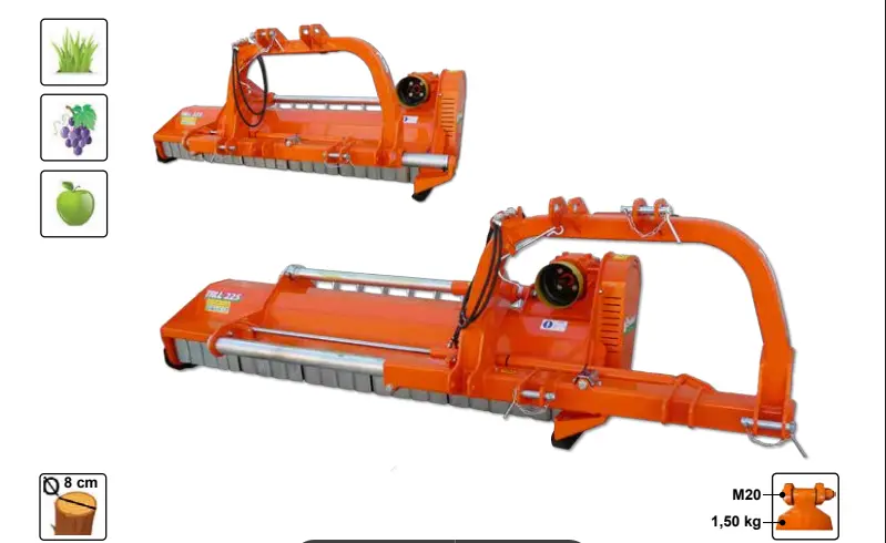 Rinieri Orchard Shredder Trl-L 175 - 225 Modal | 68"-88" Working Width | 80 - 120Hp For Tractor 3