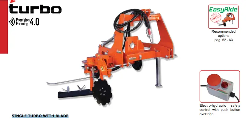 Rinieri Single Turbo With Blade | Row Width 67"-236" Inches | Horsepower 40-60 Hp | For Tractor 4