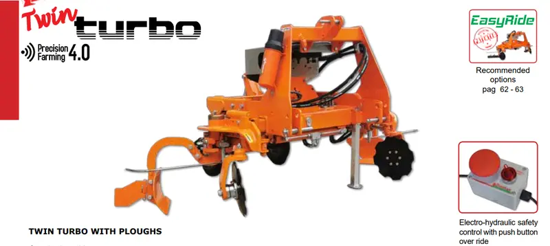 Rinieri Twin Turbo With Ploughs | Row Width 63"-169" Inches | Horsepower 70-110 Hp | For Tractors 2