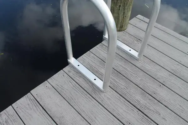 Rio Marine Customs | 3-Step Standard Dock Ladder | Model Ld3 | 18 5/8" W X 36" H | 550 Lb Capacity | 2" Grooved Rungs | Universal Dock & Seawall 1