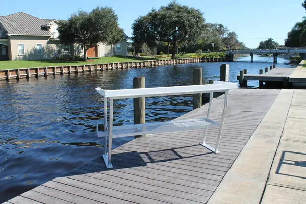 Rio Marine Customs | Fish Cleaning Table | Model Fcs68-4 | 68" W X 24" D | Starboard Surface | Universal Dock 1