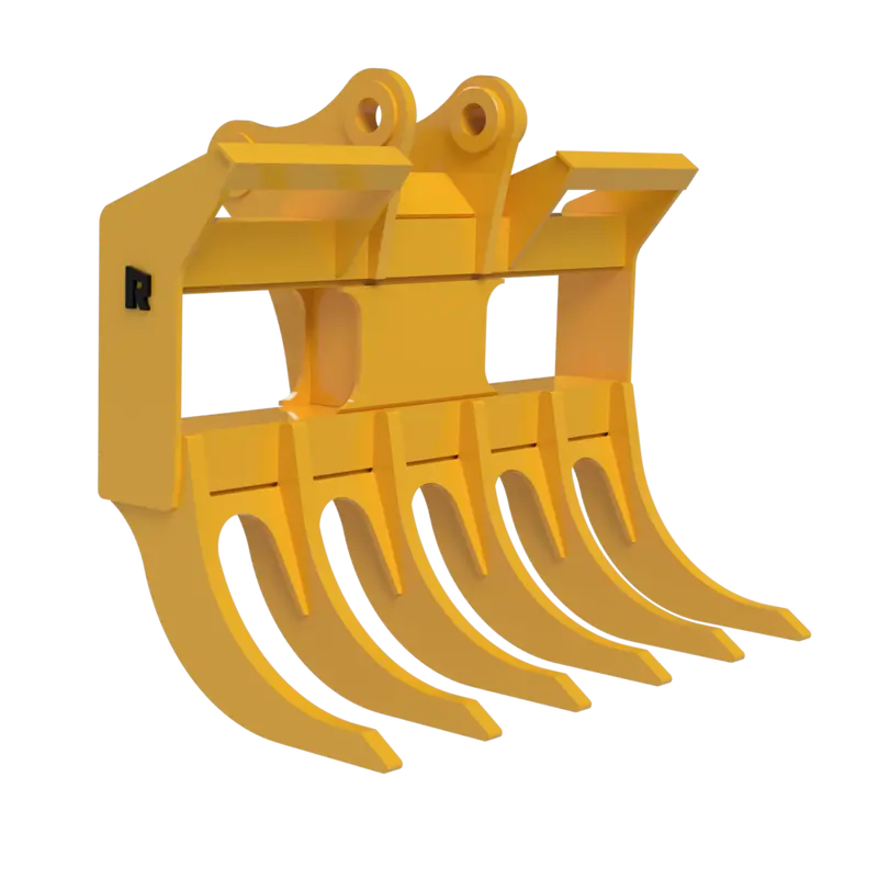 Rockland Excavator Rake | Weight  Up-To 3,470 Lbs | Width Up-To 79 Inches | Material Abrasion-Resistant Ar400 Steel | For Excavators 1