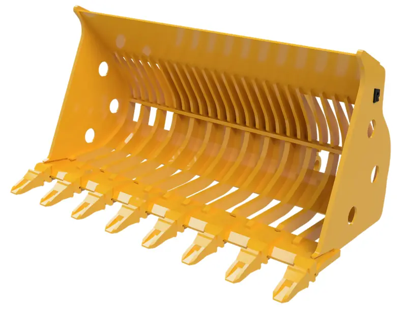 Rockland Rock Tine Loader Bucket | Bucket Width 106" To 154" Inches | Capacity 2.00 To 8.00 Cubic Yard | For Loaders 1