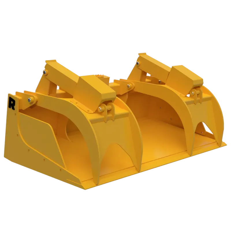 Rockland Severe Duty Grapple Bucket | Cylinder Size 2″ Bore 10″ Stroke | Oversized Pins & Bushings | Horsepower 65 Hp | For Skid Steers 1