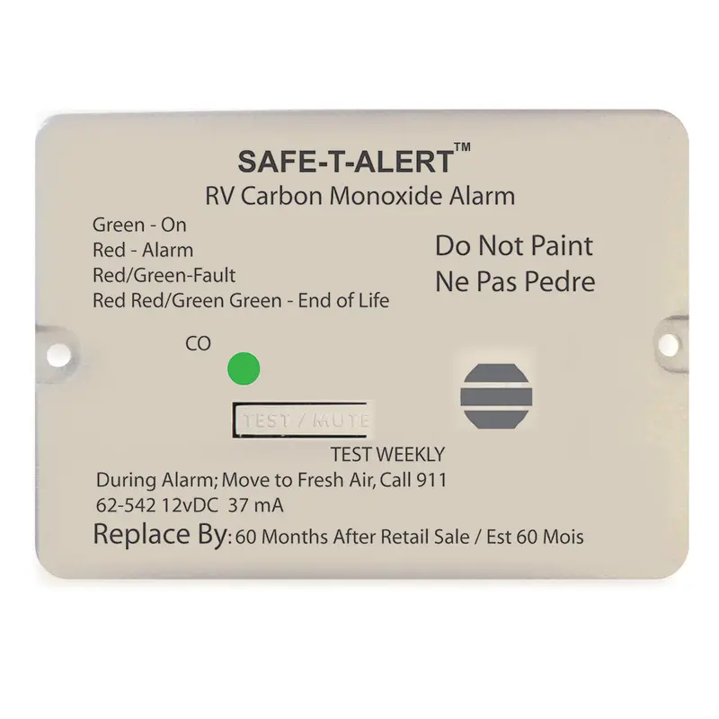Safe-T-Alert 62 Series Carbon Monoxide Alarm - 12V - Rv Flush Mount - White [62-542-Wt] 1