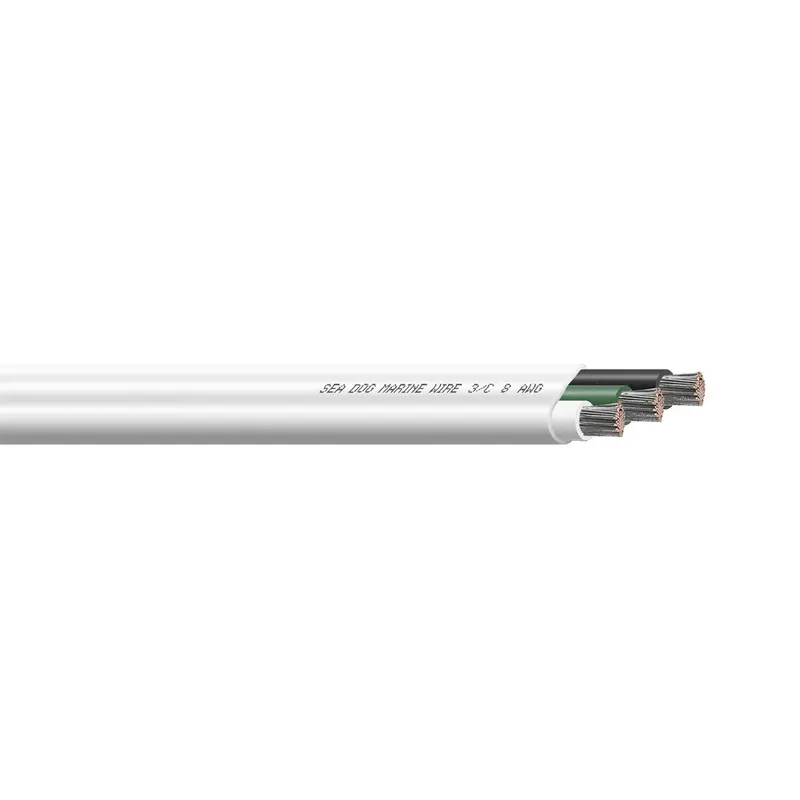 Sea-Dog 8/3 Awg Flat Triplex Wire - White/Green/Black - 50' [8008301] 1