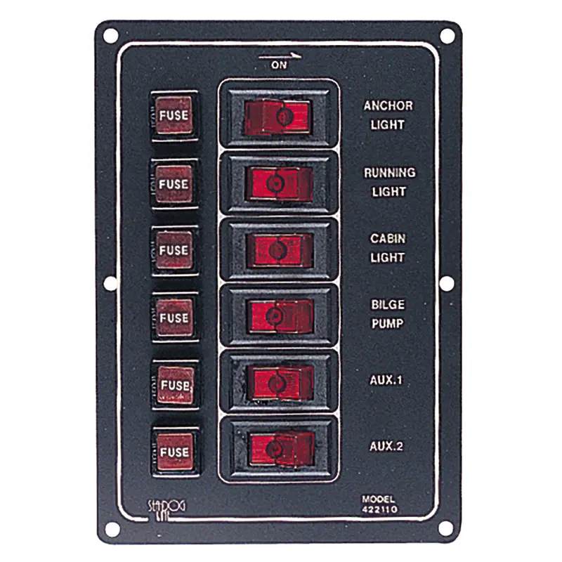 Sea-Dog Aluminum Switch Panel Vertical - 6 Switch [422110-1] 1