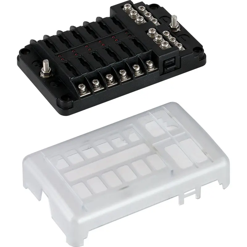 Sea-Dog Blade Style Led Indicator Fuse Block W/Negative Bus Bar - 12 Circuit [445188-1] 1
