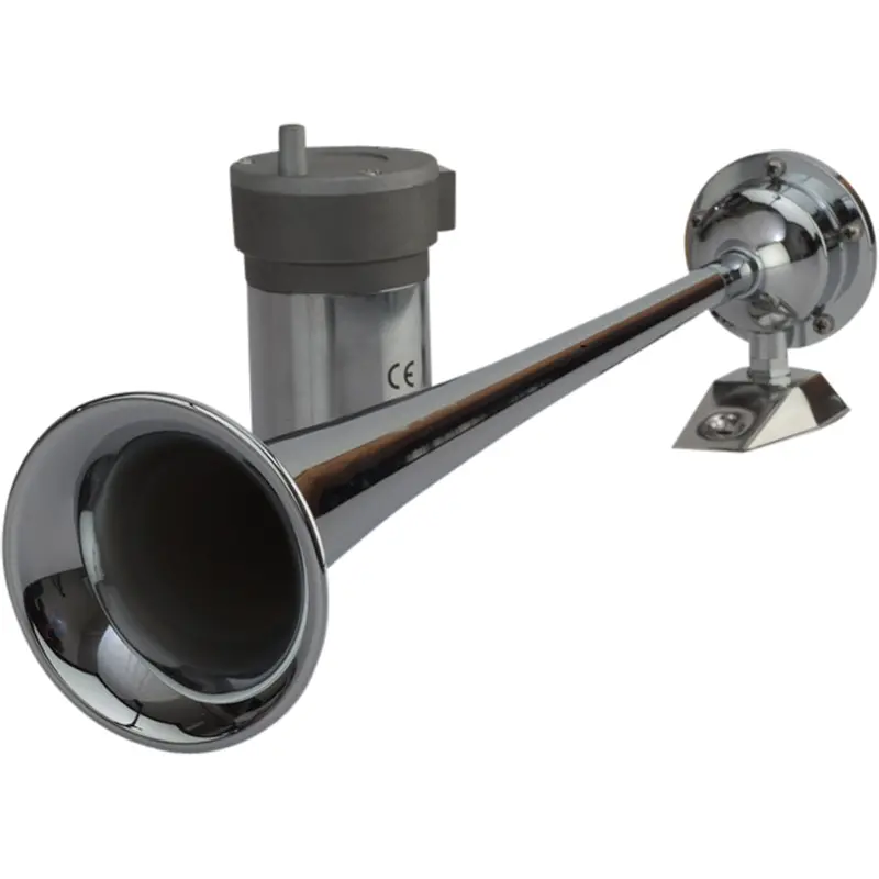 Sea-Dog Chrome Plated Trumpet Airhorn Long Single W/Compressor [432510-1] 1