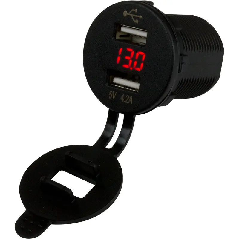 Sea-Dog Dual Usb Socket/Voltmeter W/Hidden Display [426517-1] 1
