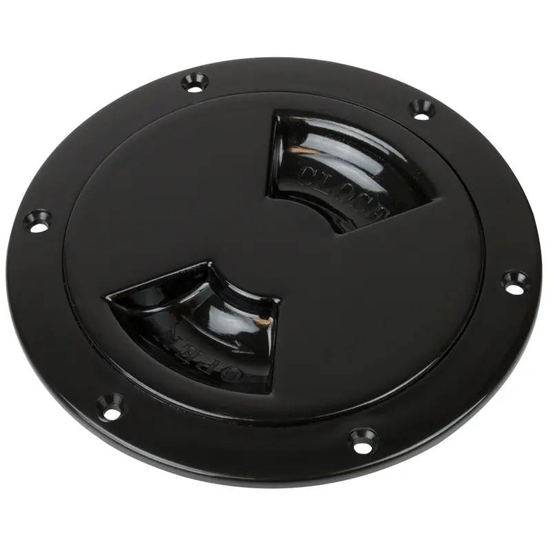 Sea-Dog Quarter-Turn Smooth Deck Plate W/Internal Collar - Black - 6" [336365-1] 1
