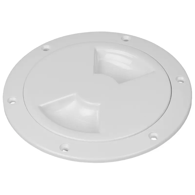 Sea-Dog Quarter-Turn Smooth Deck Plate W/Internal Collar - White - 4" [336340-1] 1
