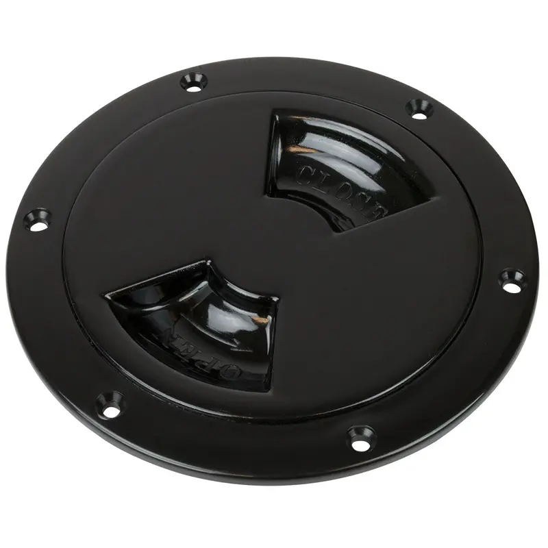 Sea-Dog Smooth Quarter Turn Deck Plate - Black - 5" [336155-1] 1