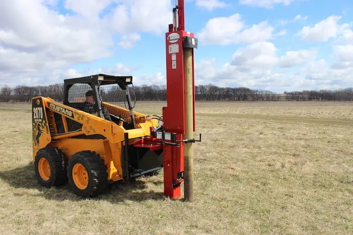 Shaver Post Driver W/ Hydraulic Base Plate | Model Hd Mc/Mbs Series | 8" / 10 / 12" Post Attachment Size | For Skid Steer 1