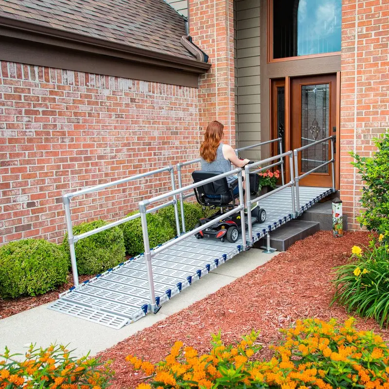 Silver Spring Roll-Tek Modular Aluminum Wheelchair Ramp Kit | Model M36-8-2 | 36" W X 8' L | 1,000 Lb Capacity | For Wheelchairs, Scooters & Mobility Devices 1