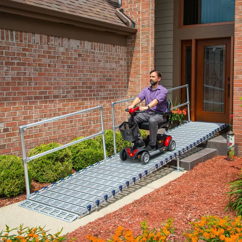 Silver Spring Roll-Tek Modular Ramp Kit | Model M36-14-1 | 36" W X 14' L | 1,000 Lb Capacity | For Single Handrail, Wheelchair & Mobility Access 1
