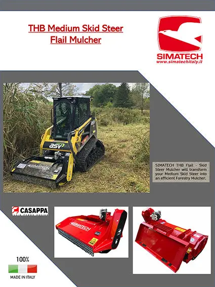 Simatech Medium Skid Steer Mulcher -Thb 140 Medium Skid Steer Flail Mulcher 1
