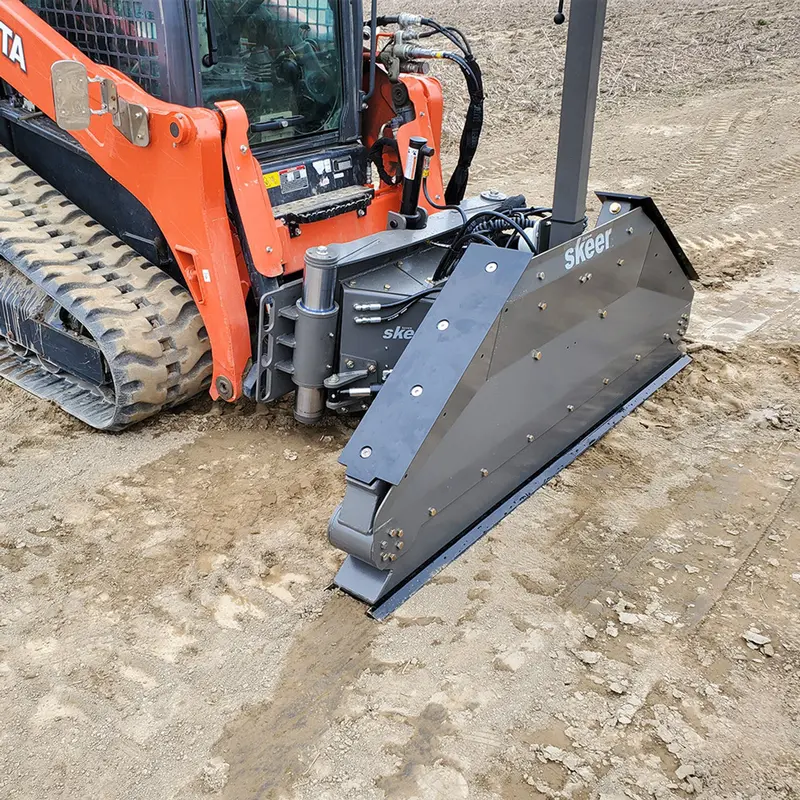 Skeer Machine Control Ready Grader Attachment | Sizes 7′ & 8' 4" | 20–25 Gpm | For Skid Steers 1