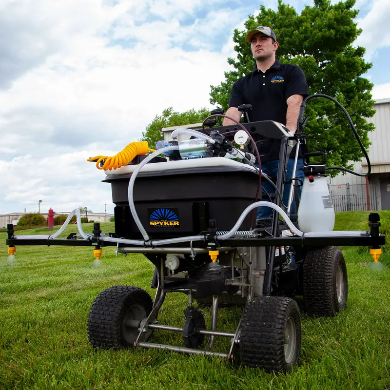 Spyker Drop-In Boom Sprayer | Model Spydsb-9G | 62" Boom | 80" Spray Width | 9-Gallon Tank | Up To 30,000 Sq Ft Coverage | For Spyker S100 & Lesco Ride-On Spreaders 1