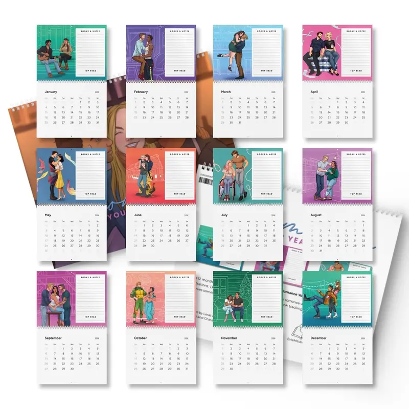 Standard Wall Calendar 2026 | Perfect For Romance Readers | Bookish Romance Calendar 1