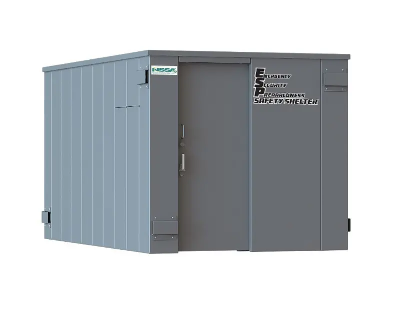 Swisher 25-Person Esp Safety Shelter | Model Sr84x144g | 87" External Length | Ef5 Tornado Protection | Up To 25-Person Capacity | Fema & Nssa Certified Safe Room 2