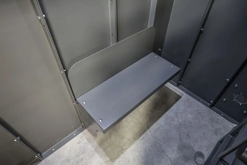 Swisher Esp Safety Shelter Accessories | Large & Small Shelves + Bench + Deluxe & Standard Gun Racks | Bolt-On Steel Construction | Customizable Placement | For All Swisher Esp Shelters 6