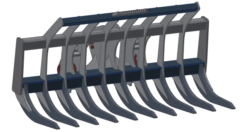 Tag Heavy Duty Stacking Loader Rake | 94"–135" Width | Machine Size 15-40 Tons | For Wheel Loaders 1