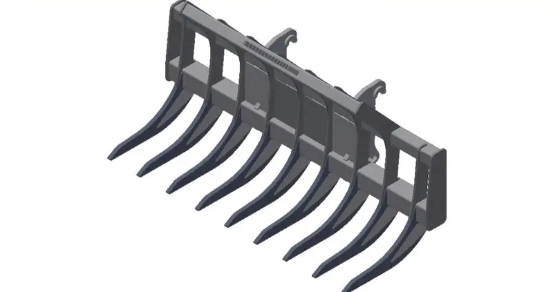 Tag Rake | Cl49 Series | Heavy Duty Root & Debris Ripper | 24" Width | 5 Tines | 420 Lbs | 7–10 Ton | For Mini Excavators 1