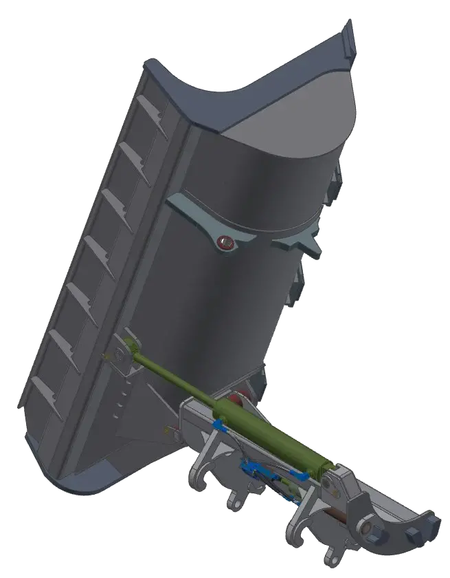 Tag Side Dump Bucket | Capacity 1.00–4.50 Yd | Width 84"–112" | Machine Size 0.8–2.4 Tons | For Wheel Loaders 1
