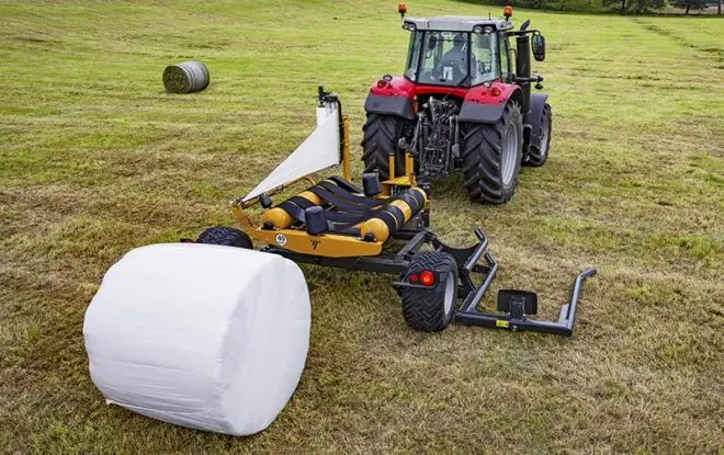 Tanco Round Bale Wrapper | Model D66-A100-Eh Autowrap | Width 68" | 25-60 Gpm | 40-60 Hp | For Skid Steers, Tractors & Loaders 1