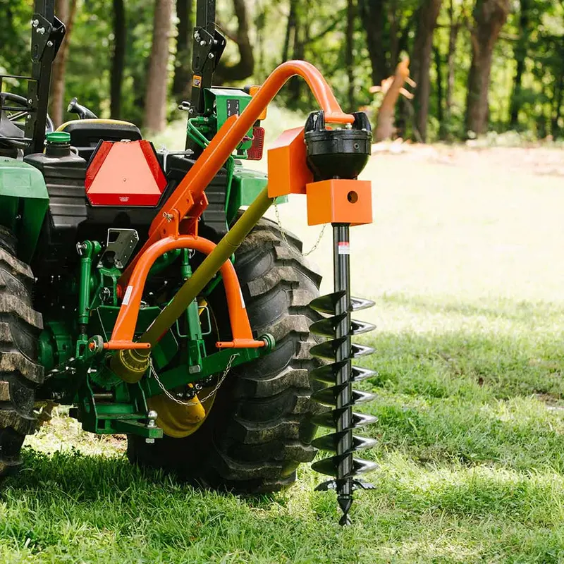 Titan Attachments 3 Point Hitch Post Hole Digger | Standard Series | 6"–12" Auger Options | 24" Dig Depth | 33" Pin-To-Pin Width | 30–60 Hp | For Tractors 1