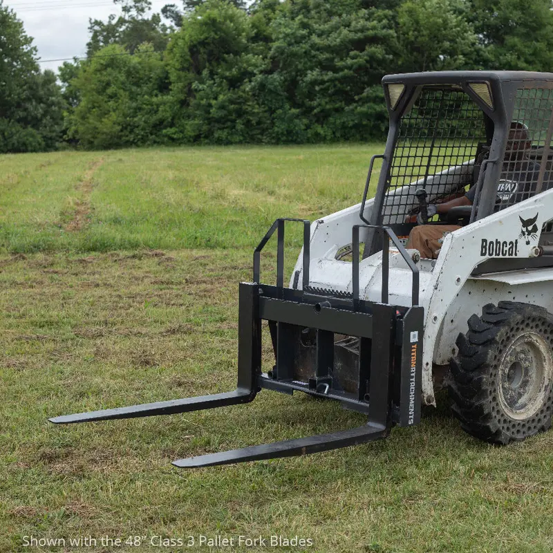 Titan Attachments Class 3 Step-Through Pallet Fork | 7,500 Lb Frame | 48″–72″ Fork Blades | Oil Flow 10–25 Gpm | For Ssqa Skid Steers 1