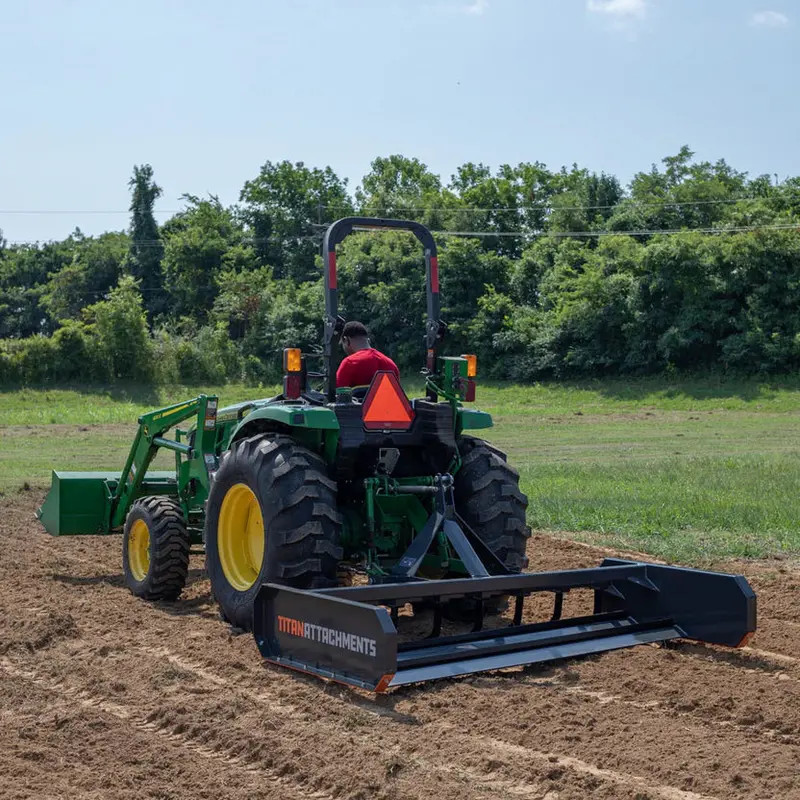 Titan Attachments Land Leveler & Grader | Width 6'–7' Rake | Dual Reversible Blades | 615–663 Lbs | Horsepower 30–60 Hp | For Tractor 1