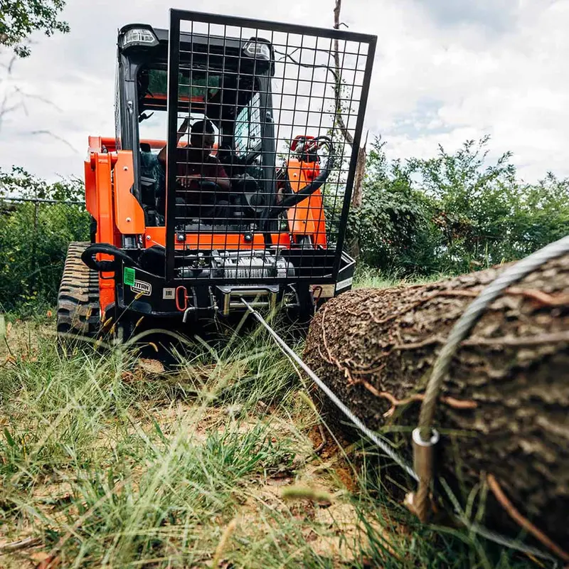 Titan Attachments Logging Winch | 7.5 Ton Pull Capacity | 93' Cable | 51" Width | Oil Flow 10–25 Gpm | For Skid Steer 1