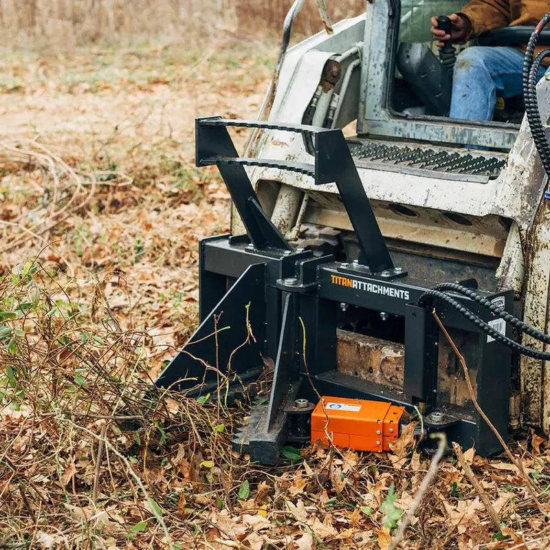 Titan Attachments Post & Tree Puller | 12" Max Opening | 46" Width | 3,000 Psi Clamping Force | 4"X4" Steel Frame | Oil Flow Rate 10–25 Gpm | For Skid Steers 1