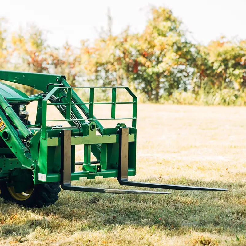 Titan Attachments Pro Series Pallet Fork Frame | 6,000 Lb Frame | 36″–60″ Class Ii Blades | Hay Spear Sleeves + 2″ Hitch | 45–90 Hp | For Tractors 1