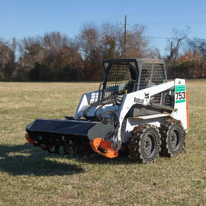 Titan Attachments Rotary Tiller | Heavy-Duty Bidirectional | Overall Width 67.5" & 80" | 730–830 Lbs | 18–23 Gpm Flow | For Skid Steer 1