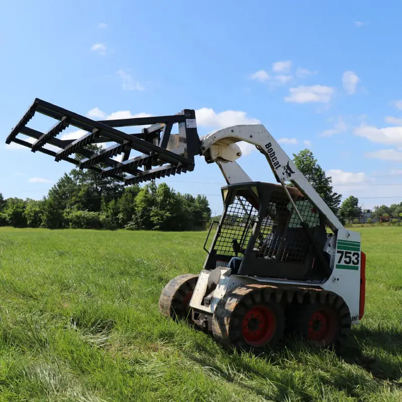 Titan Attachments Terra Monster Dirt Grader & Leveler | 72″ Width | 84 Offset Steel Teeth | 565 Lb | 12–25 Gpm | For Skid Steers 1