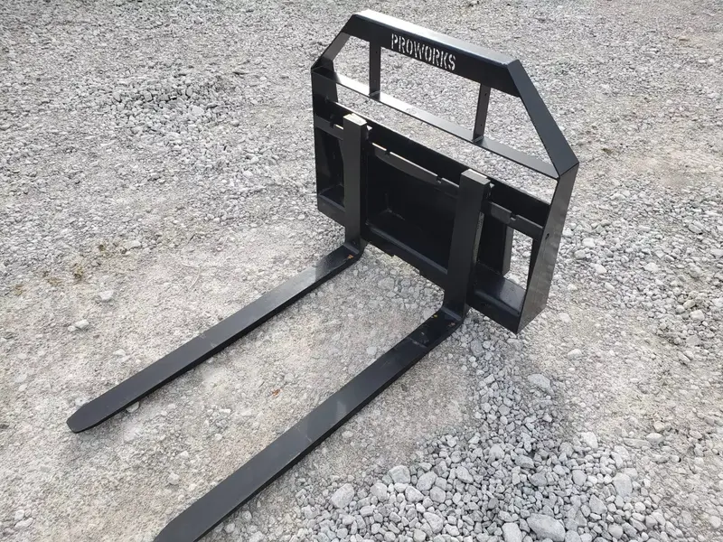 Top Dog Attachments Toro Dingo Pallet Forks | Width 36" | Weight 180 Lbs | Load Capacity 2,200 Lbs | Oil Flow Range 8 To 12 Gpm | For Mini Skid Steer 1