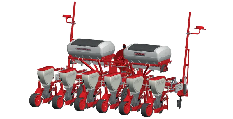 Toscano | Pneumatic Seeder Semi Telescopic – Axe Type | Model 6 Units | Total Width 12.63 Feet | Horsepower 80-90 Hp | For Tractor 1