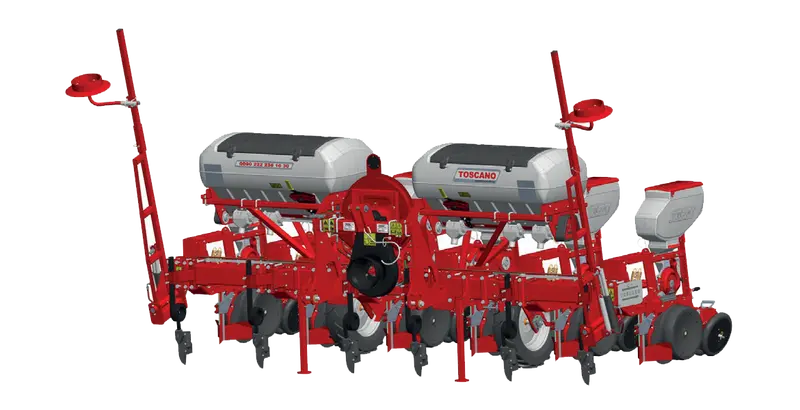 Toscano | Pneumatic Seeder Semi Telescopic – Disc Type | Model 6 Units | Total Width 12.63 Feet | Horsepower 80-90 Hp | For Tractor 1