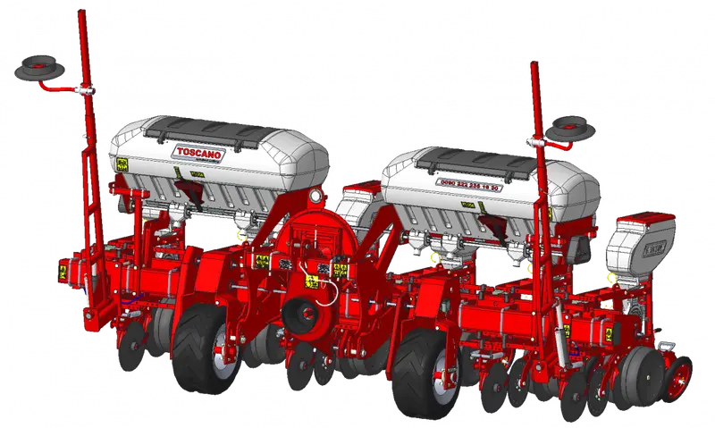 Toscano | Pneumatic Seeder Telescopic – Disc Type | Model 6 Units | Total Width 13.81 Feet | Horsepower 100-110 Hp | For Tractor 1