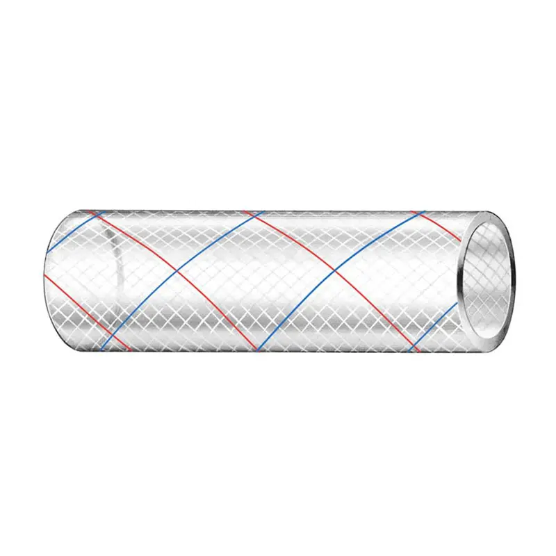 Trident Marine 3/8" X 50' Clear Reinforced Pvc Hose Tubing Red  Blue Tracer [162-0386] 1