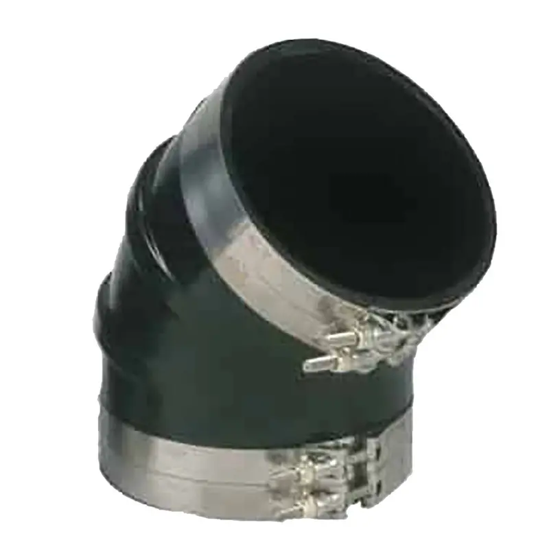 Trident Marine 6" Id 45-Degree Epdm Black Rubber Molded Wet Exhaust Elbow W/4 T-Bolt Clamps [Trl-645-S/S] 1